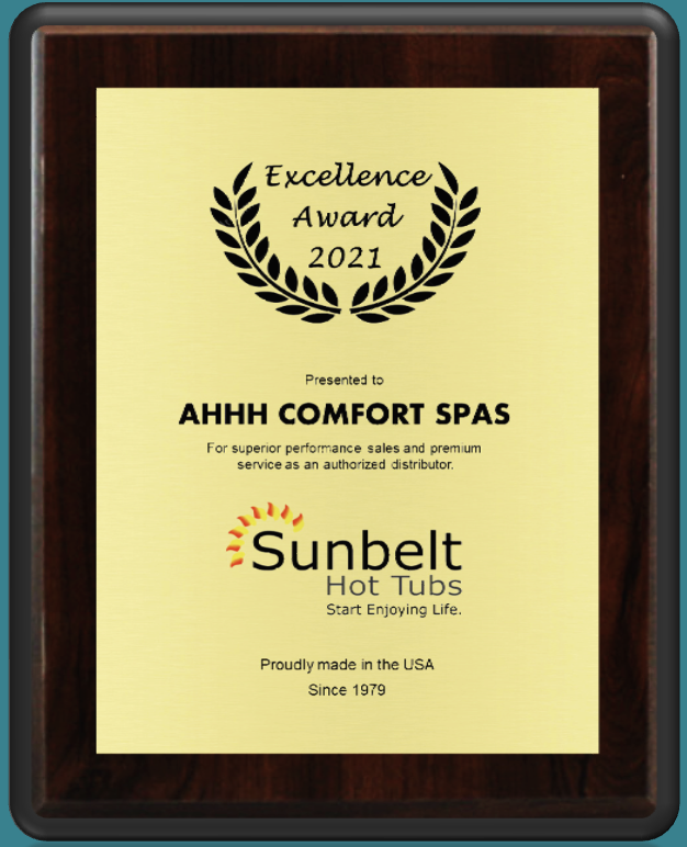 Excellence Award 2021 plaque